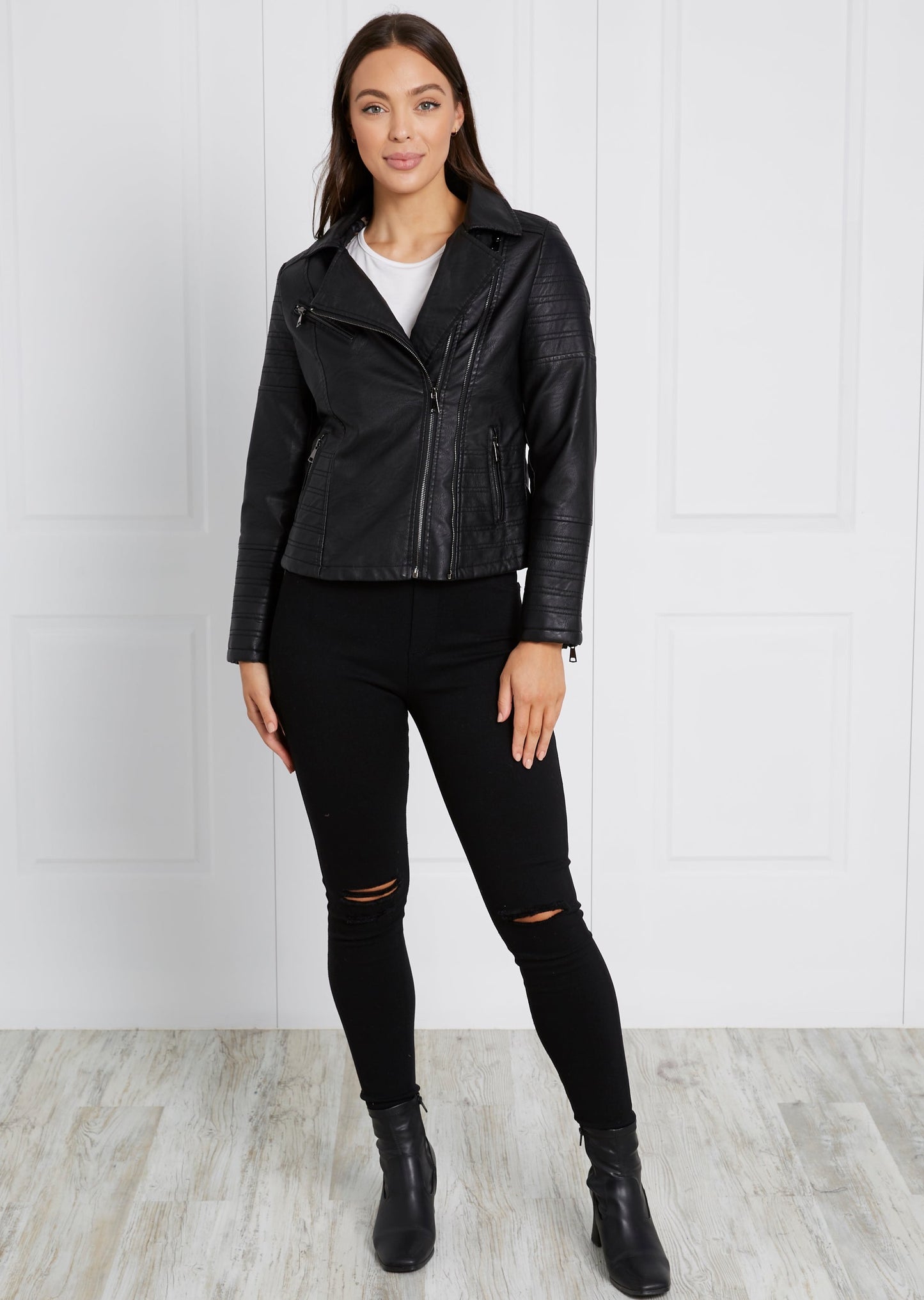 Double Zipped Biker Jacket
