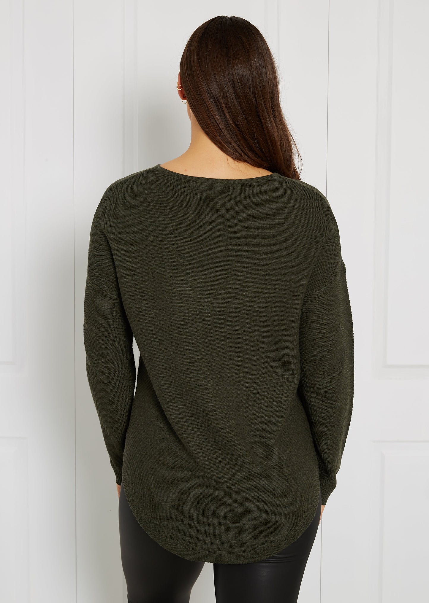 Curved Hem Knitted Sweater