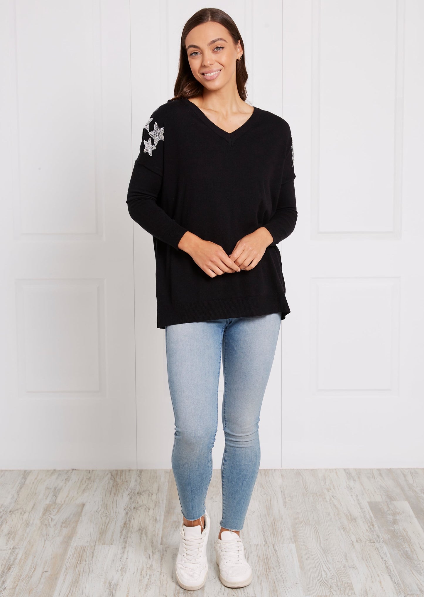 Star Sequin Knit Sweater