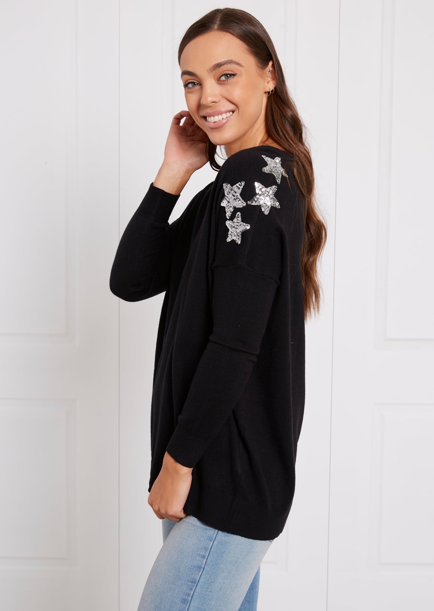 Star Sequin Knit Sweater