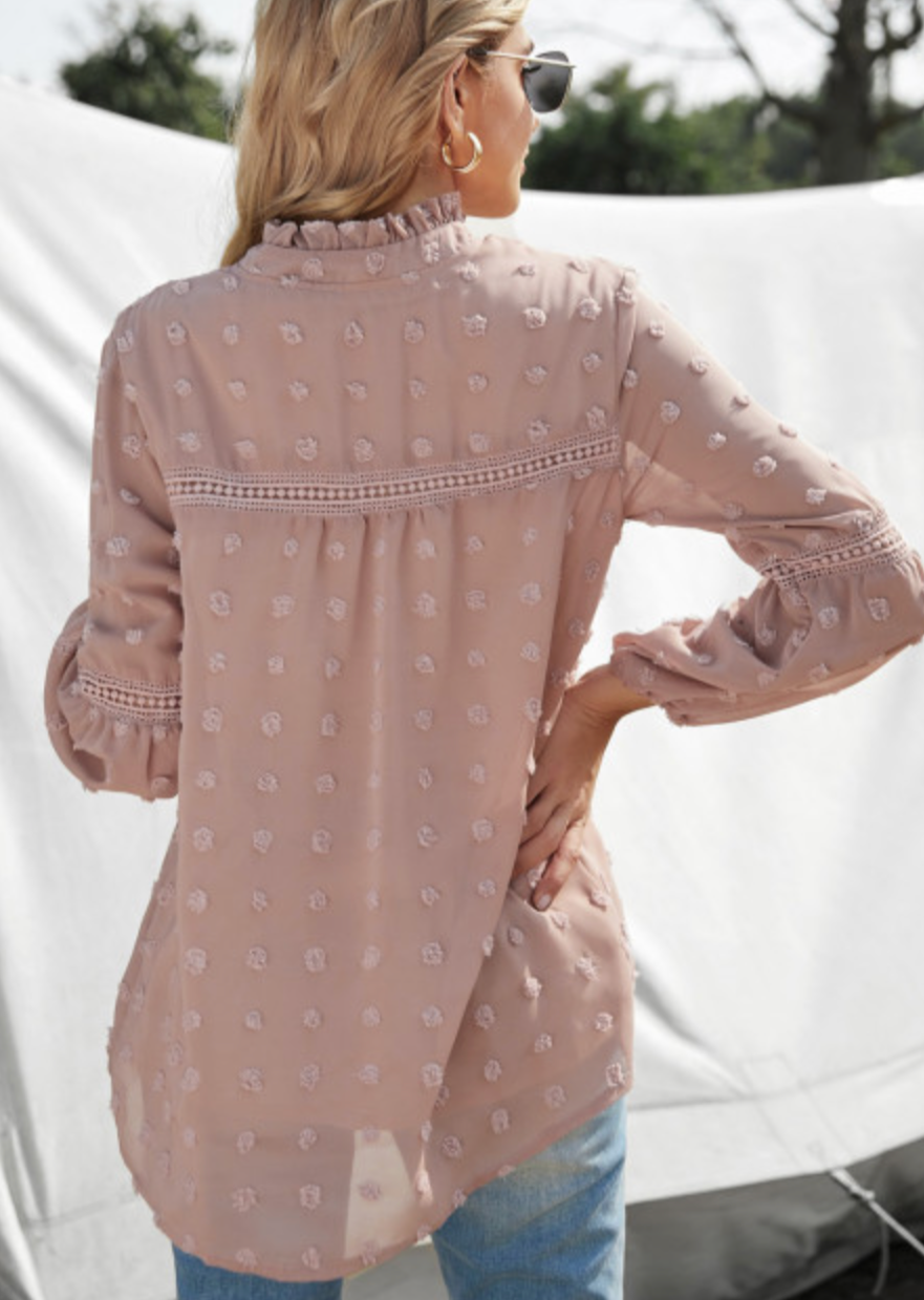 Long Sleeved Polka Dot Blouse