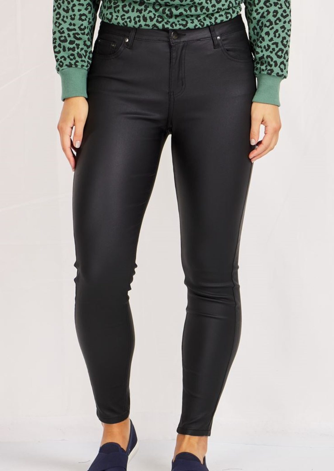 Vegan Leather Pants (Satin Sheer)