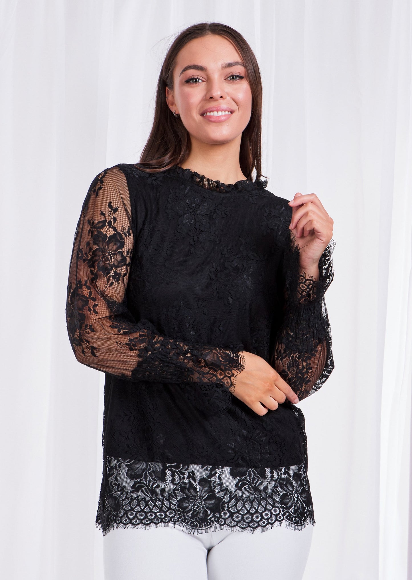 High Neck Lace Top
