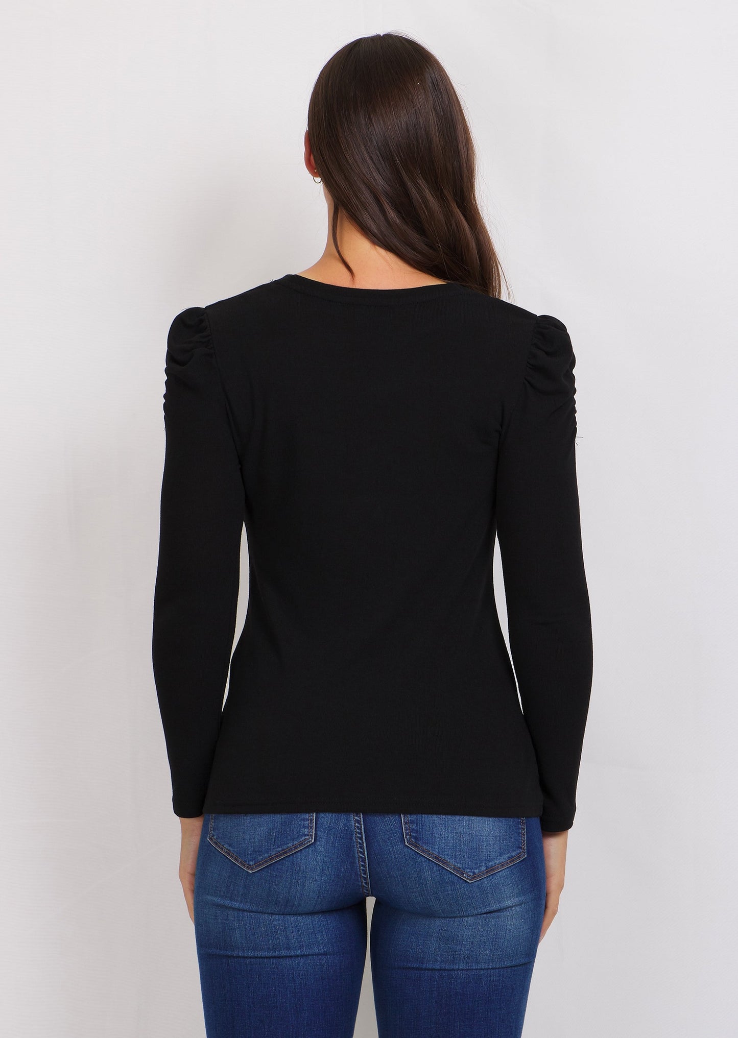 Ruched Detail Long Sleeve Top