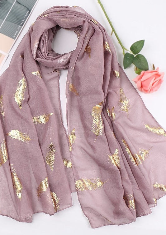 Gold Foil Feather Scarf
