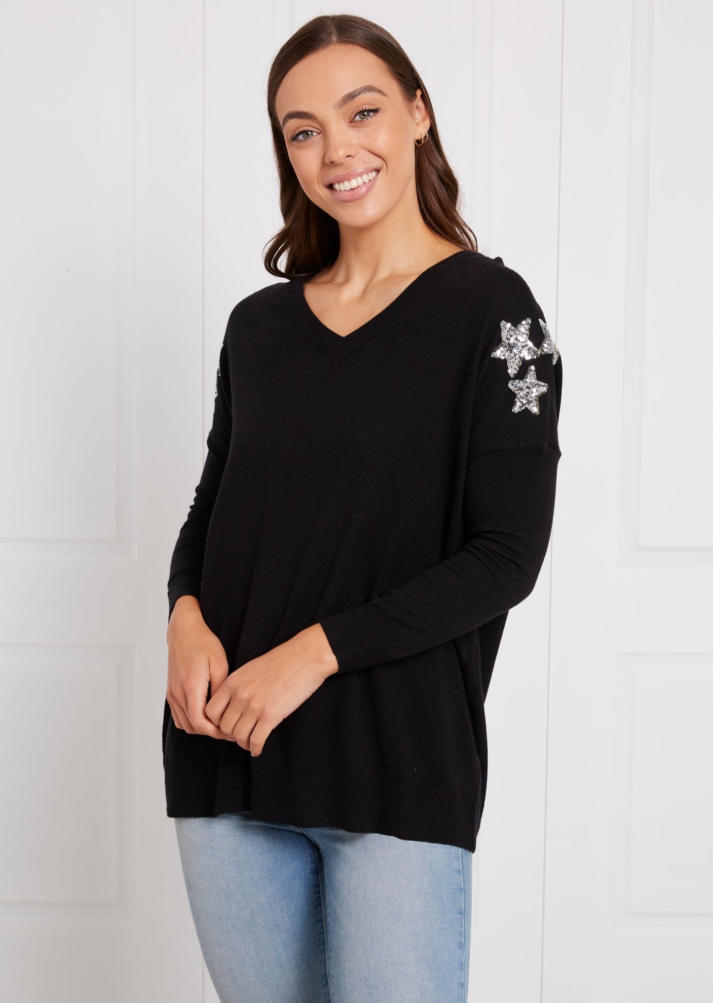 Star Sequin Knit Sweater