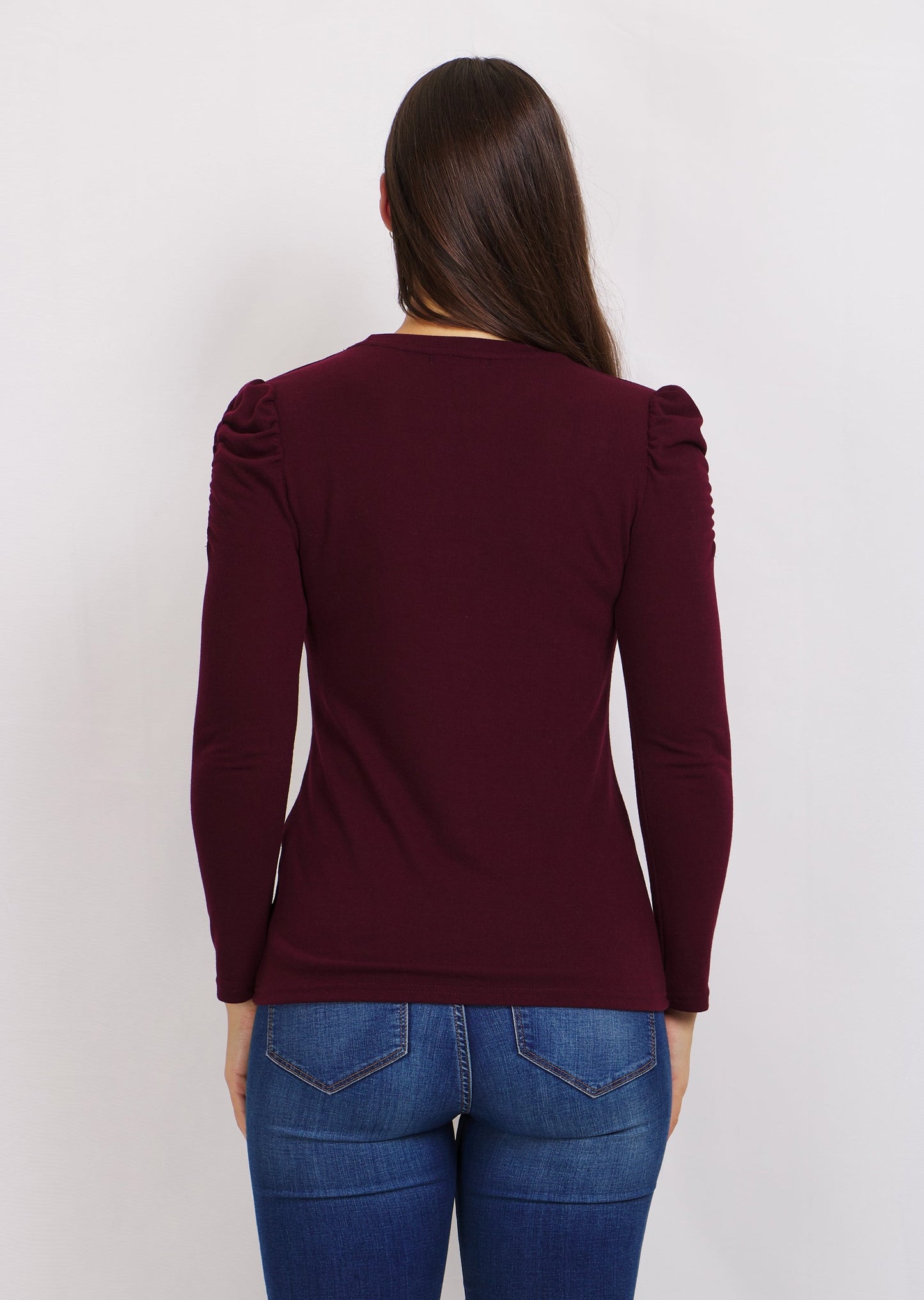 Ruched Detail Long Sleeve Top